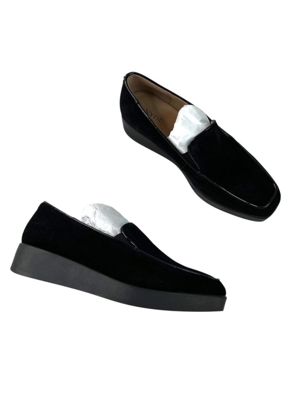 NYDJ Womens Black Velvet Slip-On Gira Platform Loafer 9 M